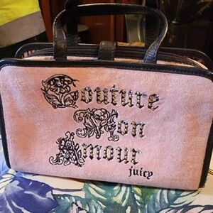 Juicy Couture Pink and Black Cosmetic Bag
